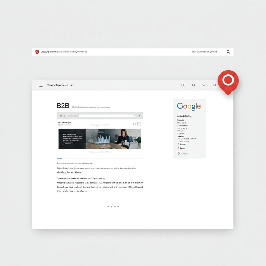 illustration showing a b2b website not ranking on google